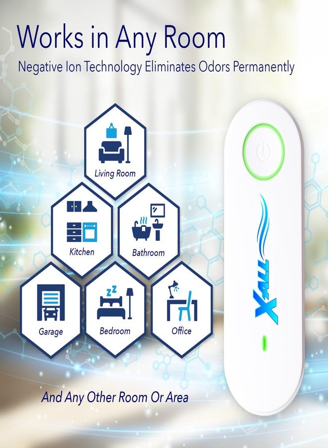 اكس ال جهاز تنقية الهواء المصغر X-All Air Ionizer - جهاز تنقية هواء يعمل بالكهرباء لغرفة النوم والمنزل والمكتب - ينعش الهواء من روائح الحيوانات الأليفة والطبخ والقمامة والدخان - Image 3