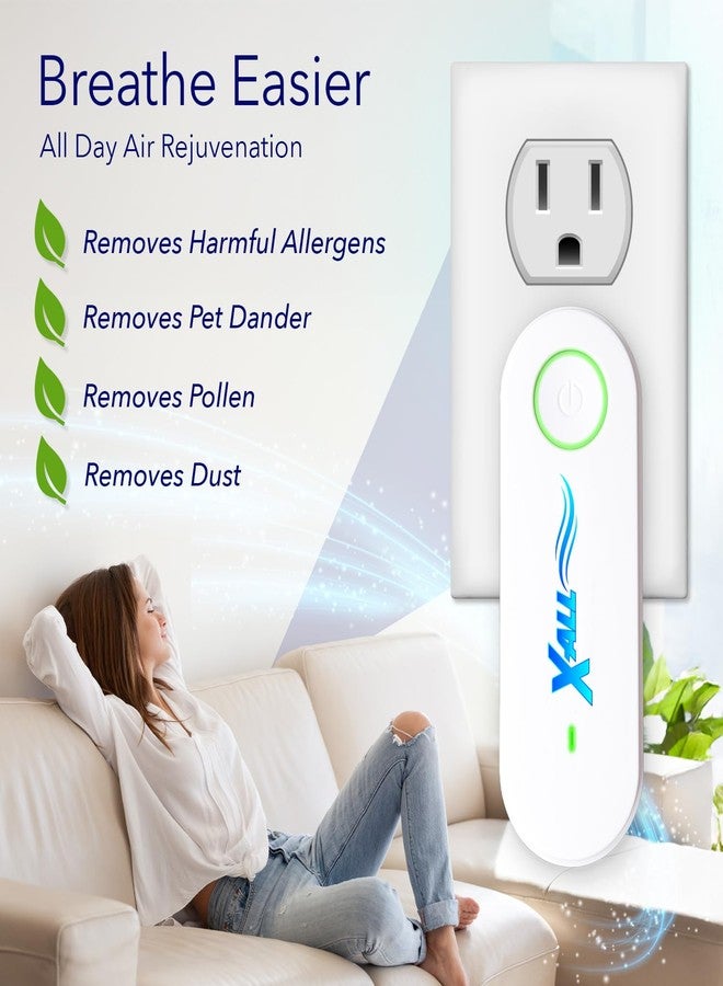 اكس ال جهاز تنقية الهواء المصغر X-All Air Ionizer - جهاز تنقية هواء يعمل بالكهرباء لغرفة النوم والمنزل والمكتب - ينعش الهواء من روائح الحيوانات الأليفة والطبخ والقمامة والدخان - Image 5