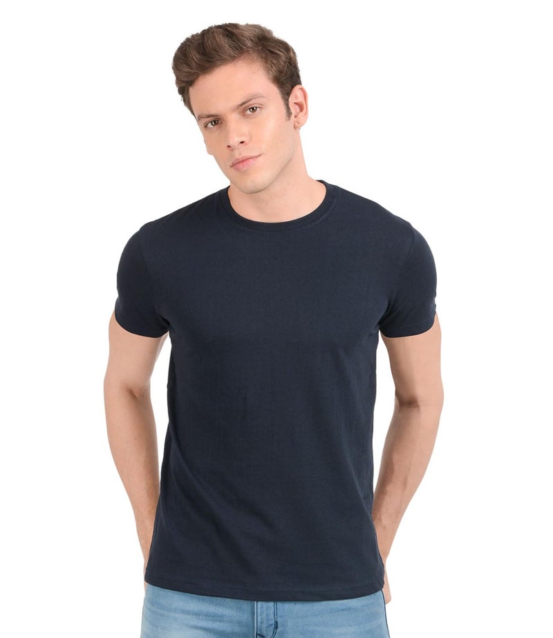 Scott International Men's Plain Round Neck T-Shirt | Cotton T-Shirts for Men (Pack of 1) - Image 1