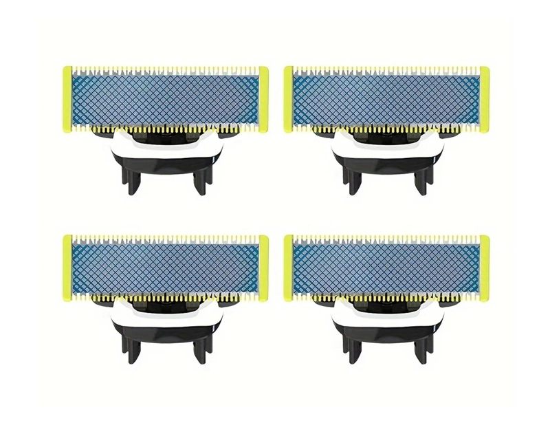 Replacement Blade: 4pcs Blue - Compatible With Philips One Blade Pro QP2520 QP2630 QP6510 QP6531 For Face Hybrid Electric Beard Trimmer - Image 1