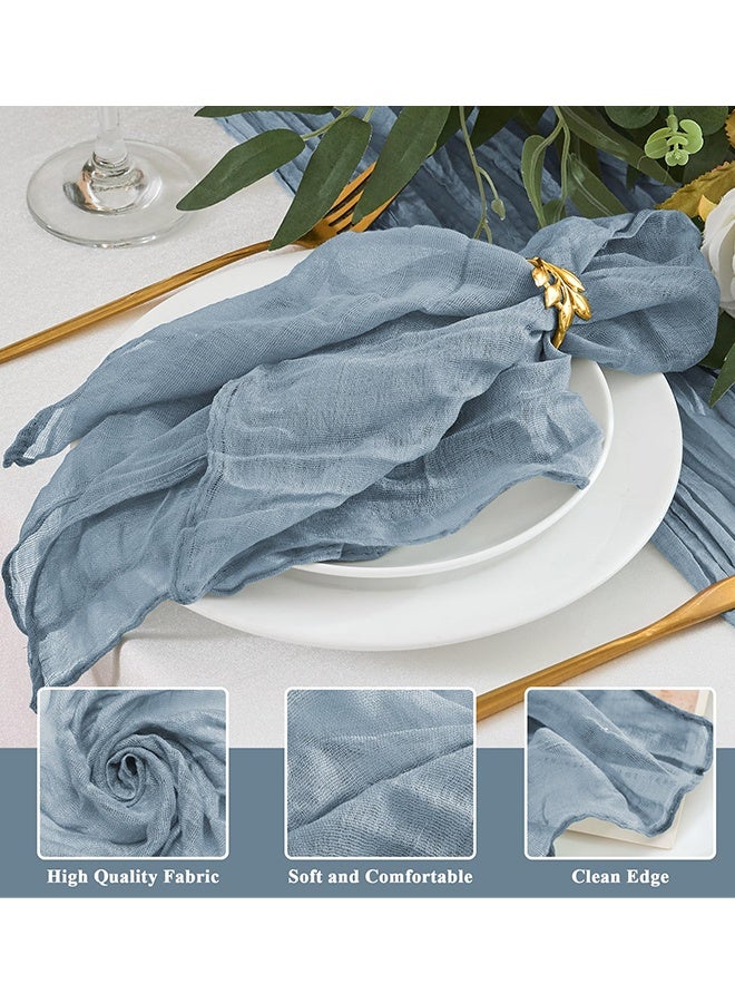 8 حزم من المناديل القماشية 20 × 20 بوصة زرقاء داكنة من القماش القطني البوهيمي مناديل قماشية زخرفية لطاولة العشاء الريفية لحفلات الزفاف وحفلات استقبال المولود الجديد وحفلات العيد والمآدب وتقديم الطعام وتزيين طاولة الطعام المنزلية - Image 3