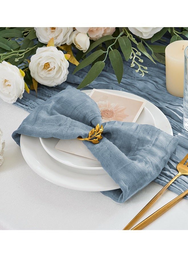 8 حزم من المناديل القماشية 20 × 20 بوصة زرقاء داكنة من القماش القطني البوهيمي مناديل قماشية زخرفية لطاولة العشاء الريفية لحفلات الزفاف وحفلات استقبال المولود الجديد وحفلات العيد والمآدب وتقديم الطعام وتزيين طاولة الطعام المنزلية - Image 5