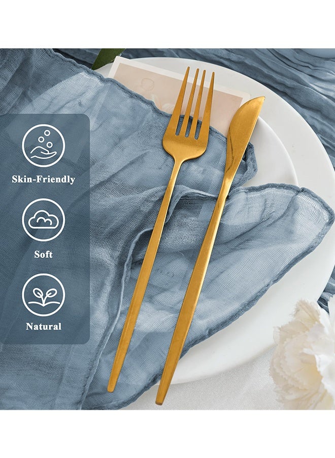 8 حزم من المناديل القماشية 20 × 20 بوصة زرقاء داكنة من القماش القطني البوهيمي مناديل قماشية زخرفية لطاولة العشاء الريفية لحفلات الزفاف وحفلات استقبال المولود الجديد وحفلات العيد والمآدب وتقديم الطعام وتزيين طاولة الطعام المنزلية - Image 4