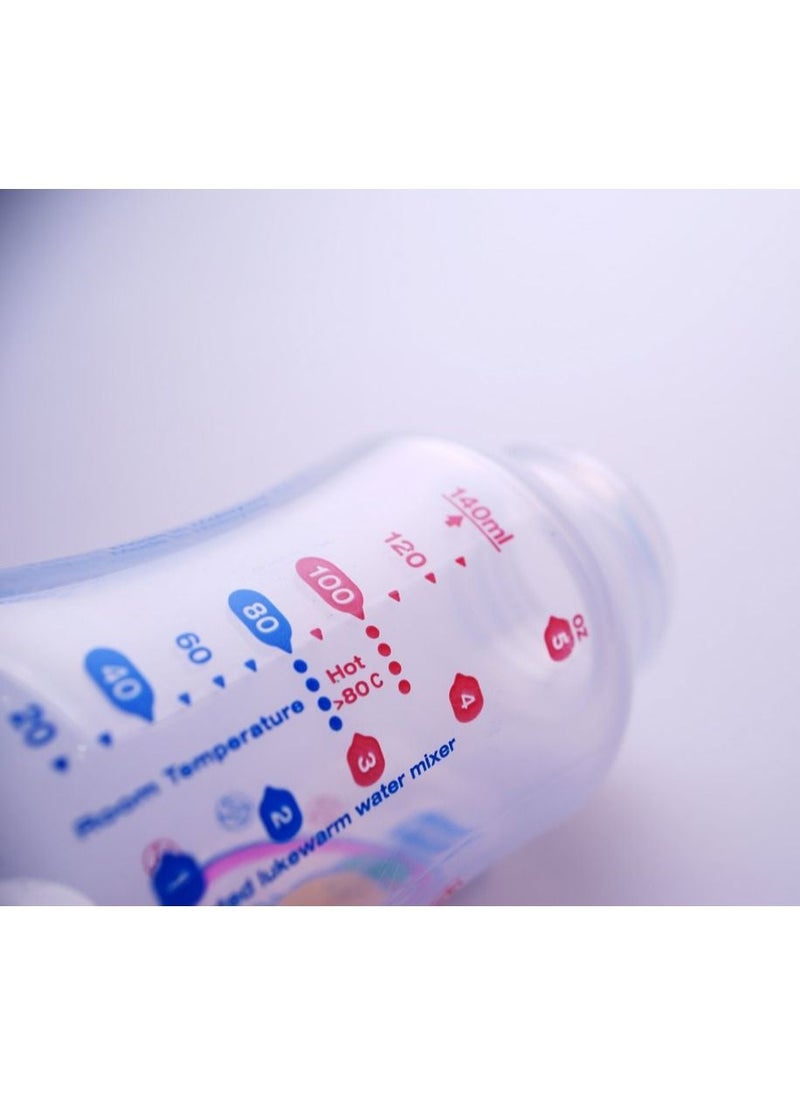 Japlo - Streamline baby feeding Bottle with Anti-colic nipple & Lukewarm water mixer size 140 ml CARD (assorted) - Image 1