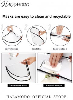 HALAMODO Adjustable Anti-Saliva and Anti-Dust Protective Face Cap Transparent Shield Breathable Cotton Hat Full Coverage Face Protection for Outdoor Activities Commuting and Work  - Image 2