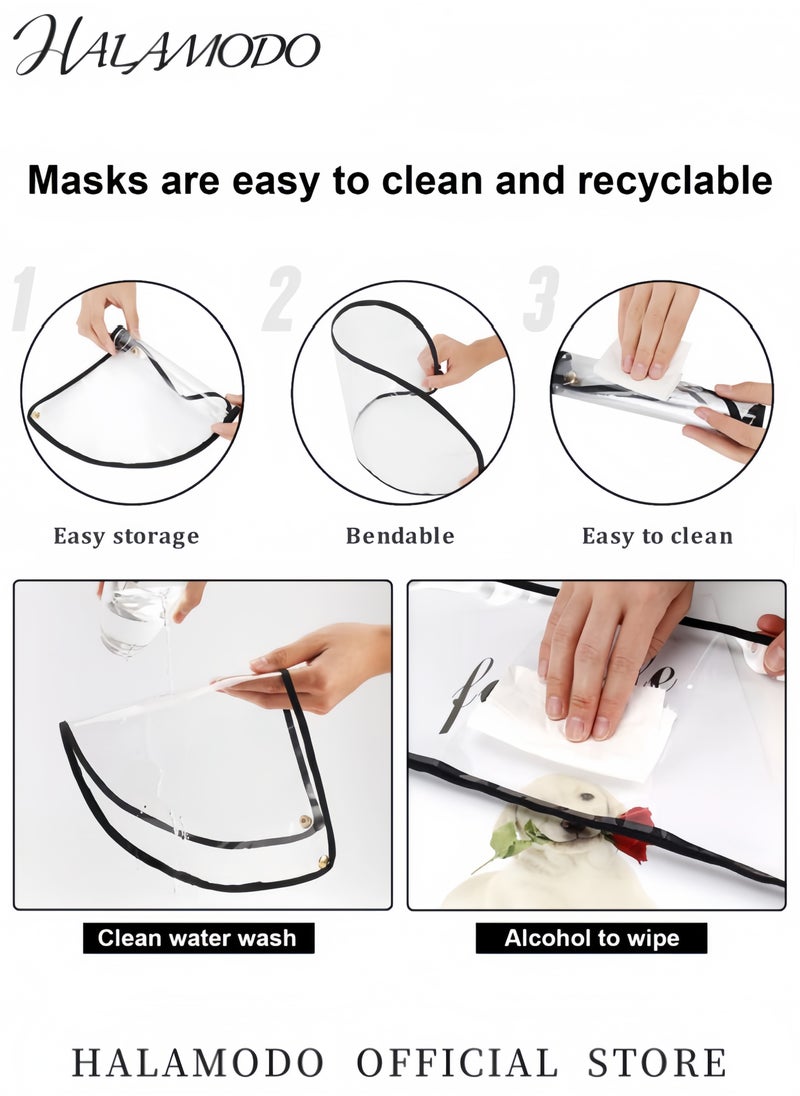 HALAMODO Adjustable Anti-Saliva and Anti-Dust Protective Face Cap Transparent Shield Breathable Cotton Hat Full Coverage Face Protection for Outdoor Activities Commuting and Work  - Image 2