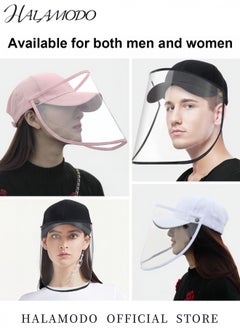 HALAMODO Adjustable Anti-Saliva and Anti-Dust Protective Face Cap Transparent Shield Breathable Cotton Hat Full Coverage Face Protection for Outdoor Activities Commuting and Work  - Image 4