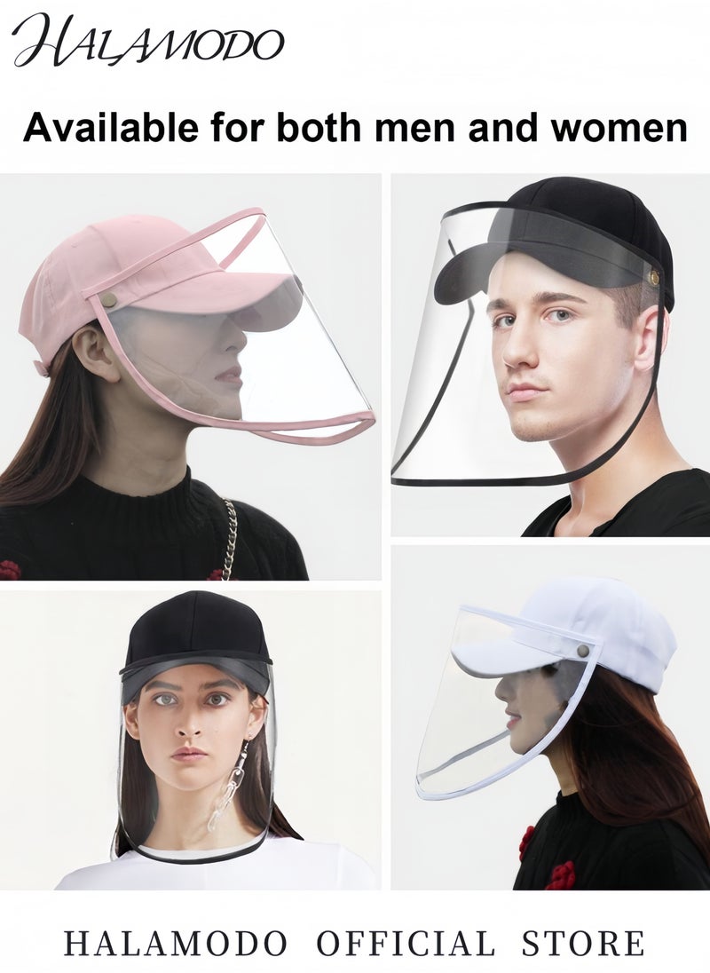 HALAMODO Adjustable Anti-Saliva and Anti-Dust Protective Face Cap Transparent Shield Breathable Cotton Hat Full Coverage Face Protection for Outdoor Activities Commuting and Work  - Image 4