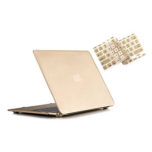 Ruban Compatible with MacBook 12 Inch A1534 - Slim Snap On Hard Shell Protective Cover and Keyboard Cover (Gold) - Image 1