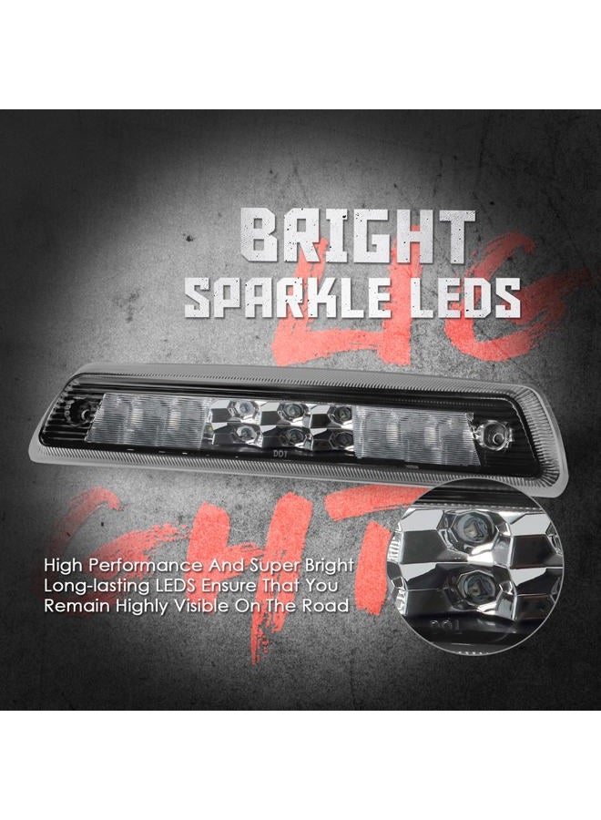 MARLBSTON High Mount Stop Third Brake Lights, Compatible with 2009-2014 Ford F150 Third Center Cargo Reverse Rear LED 3rd Brake Light Bar Taillight Two Rows (Chrome) - Image 2