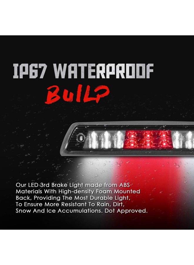 MARLBSTON High Mount Stop Third Brake Lights, Compatible with 2009-2014 Ford F150 Third Center Cargo Reverse Rear LED 3rd Brake Light Bar Taillight Two Rows (Chrome) - Image 3