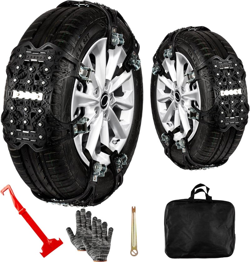 ZONETECH Tire Snow Chains 12Pack All Season Black Upgraded Premium Quality Strong and Durable AntiSkid CarSUV Pick Up and Truck for Emergency and Travel