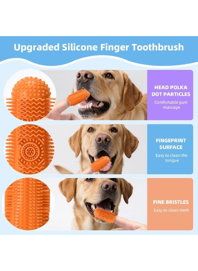 سيوسي 6-Pcs Pet Toothbrush Kit, Silicone Finger Toothbrush Set for Dogs and Cats, 360° Teeth Cleaning with Dental Care Brush, Gentle Dental Hygiene Supplies for Puppy, Kitten, Adult Pet Oral Care - Image 4