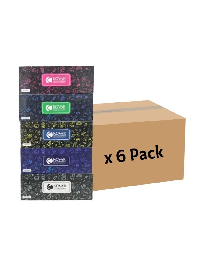 Kovar 200 Sheets 2PLY Bulk 6 Pack Tissue Box- 5 Box