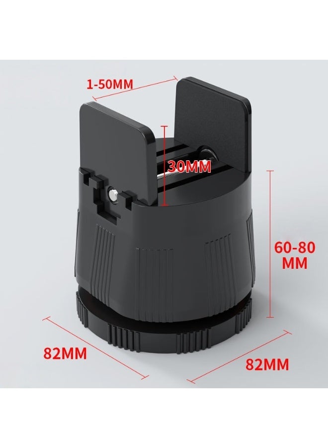 مجموعة 4 قطع رافعات أثاث قابلة للتعديل – ارتفاع قابل للتعديل من 60 إلى 80 ملم، مناسبة للأسرّة، الأرائك، الطاولات والكراسي (قطر 1–50 ملم)، تصميم قوي غير قابل للانزلاق باللون الأسود - Image 2