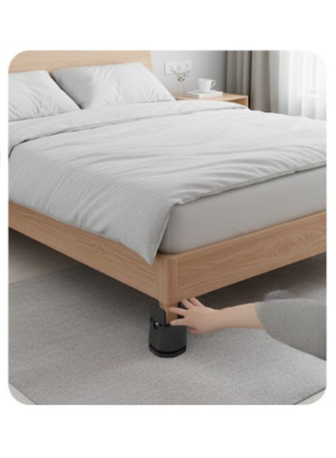 مجموعة 4 قطع رافعات أثاث قابلة للتعديل – ارتفاع قابل للتعديل من 60 إلى 80 ملم، مناسبة للأسرّة، الأرائك، الطاولات والكراسي (قطر 1–50 ملم)، تصميم قوي غير قابل للانزلاق باللون الأسود - Image 4