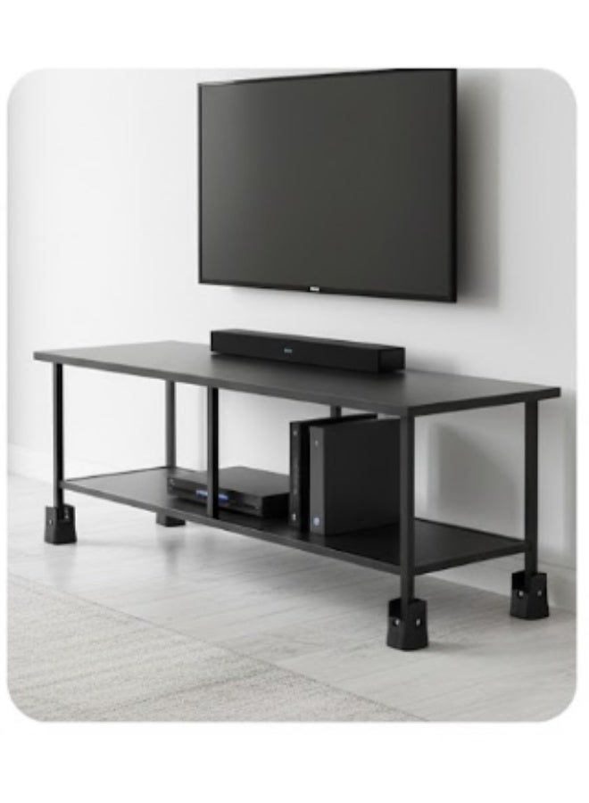 مجموعة 4 قطع رافعات أثاث قابلة للتعديل – ارتفاع قابل للتعديل من 60 إلى 80 ملم، مناسبة للأسرّة، الأرائك، الطاولات والكراسي (قطر 1–50 ملم)، تصميم قوي غير قابل للانزلاق باللون الأسود - Image 5