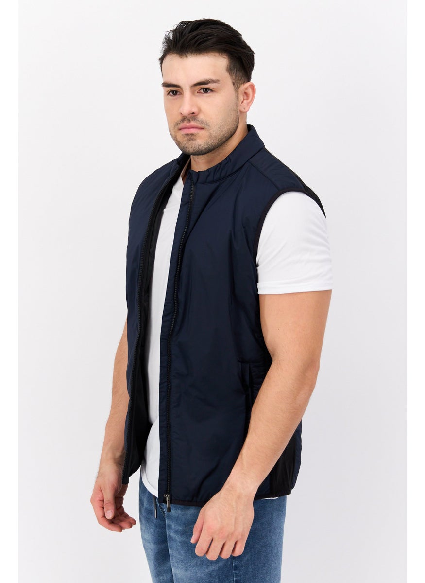 Men Plain Sleeveless Vest Jacket, Navy - pzsku/Z5C7D80EC4EB40A9A9D8FZ/45/_/1737641927/851c711f-c717-4cc4-8ea8-dec902869d48