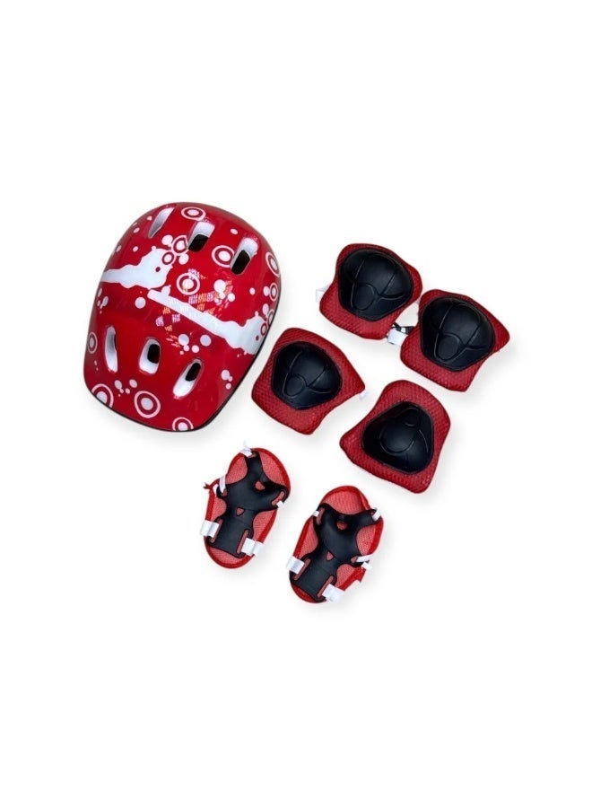 ممز بلانيت حماية متكامل للأطفال، يتكون من خوذة للرأس مزينة بفقاعات ملونة وواقيات للركبة ، مثالي لركوب الدراجات والتزلج وغيرها من الأنشطة الخارجية._ معدات رياضيه_أدوات رياضية _تمارين رياضيه _لياقه بدنيه_العاب رياضيه - Image 3