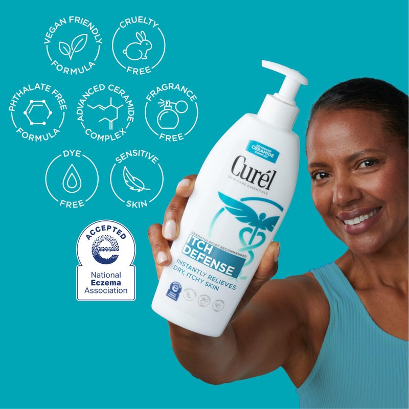 Curel Itch Defense Calming Body Lotion, Moisturizer for Dry, Itchy Skin, Body and Hand Lotion, with Advanced Ceramide Complex, Pro-Vitamin B5, Shea Butter, 13 Oz - Image 3