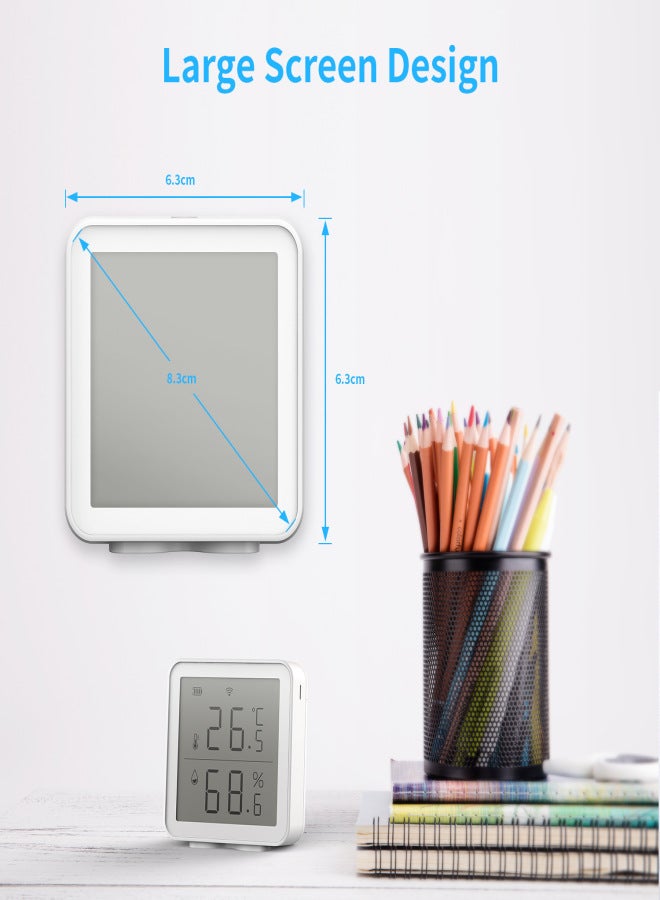 Graffiti smart WiFi temperature and humidity sensor home wireless intelligent linkage detection temperature and humidity sensor White - Image 3