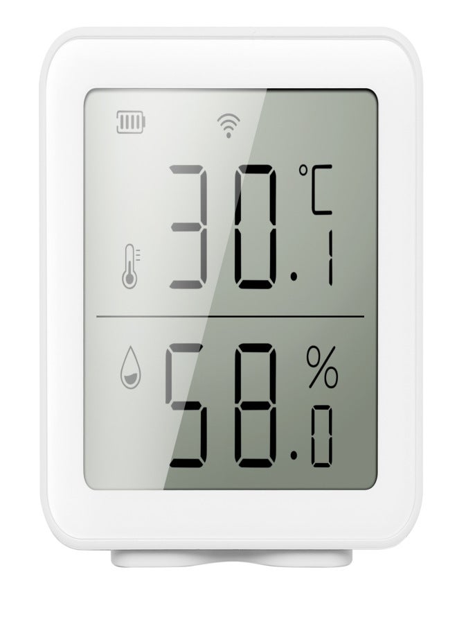 Graffiti smart WiFi temperature and humidity sensor home wireless intelligent linkage detection temperature and humidity sensor White - Image 1