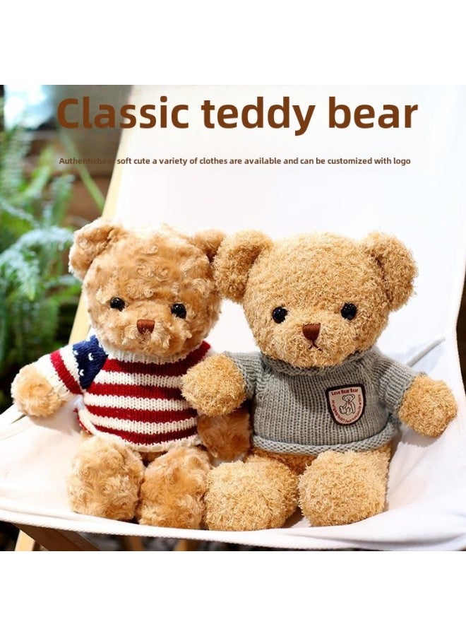 Cute Teddy Bear Plush Toy Bear Doll Hug Bear Doll Children Bear Birthday Gift-Color:White Bear Brown Sweatshirt-Height:38cm +window Bag - Image 4