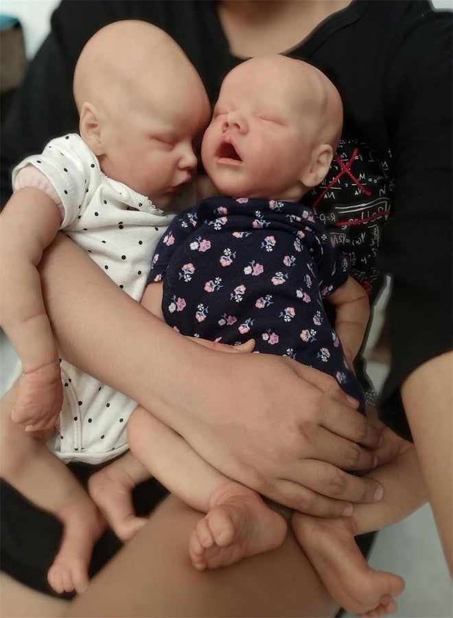 GYCV Lifelike Reborn Baby Dolls Twins Newborn Girls 18 Inch Full Body Silicone Realistic Baby Doll Real Life Baby Dolls Twins Reborn Toy Set w Feeding Accessories & Gift Box Xmas Gifts for Kids - Image 5