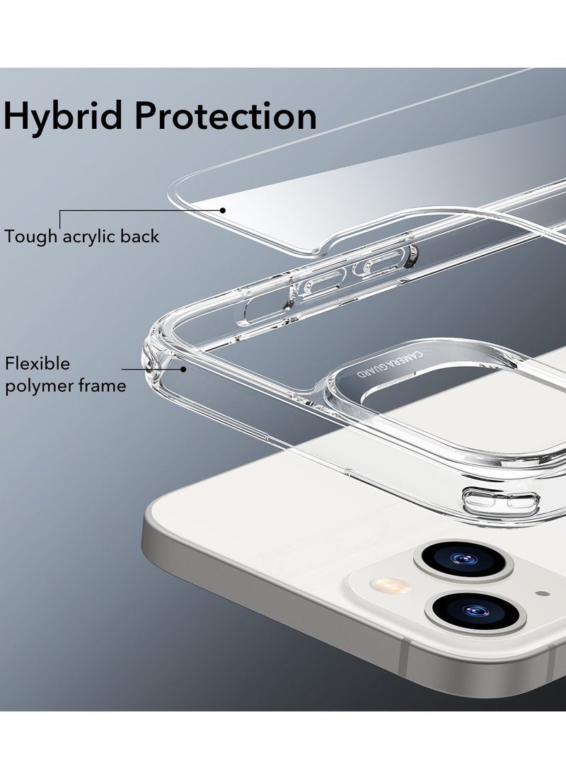 esrgear ESR for iPhone 14 Plus Case, 3 Stand Modes, Military-Grade Drop Protection, Supports Wireless Charging, Slim Back Cover with Stand, Phone Case for iPhone 14 Plus, Metal Kickstand Case, Clear  - Image 3
