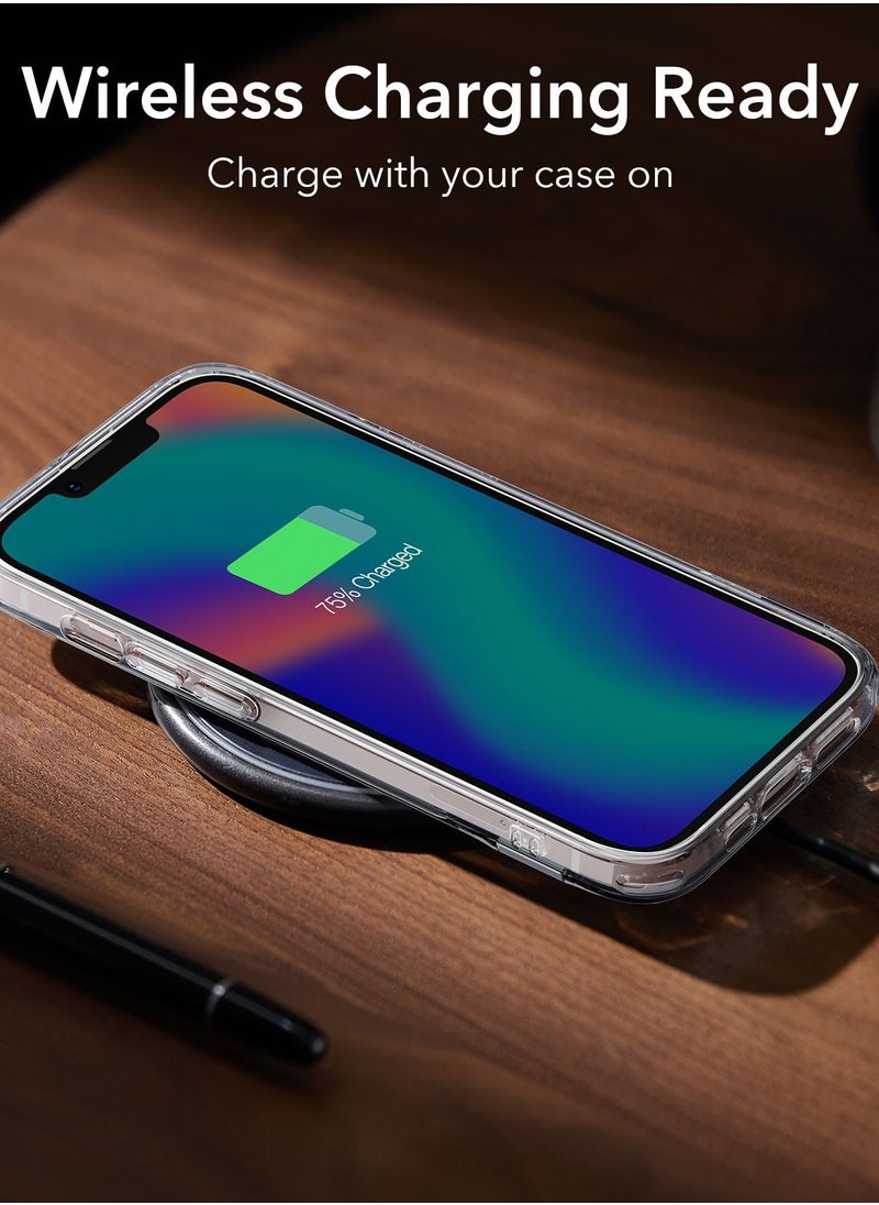 ESR for iPhone 14 Plus Case, 3 Stand Modes, Military-Grade Drop Protection, Supports Wireless Charging, Slim Back Cover with Stand, Phone Case for iPhone 14 Plus, Metal Kickstand Case, Clear