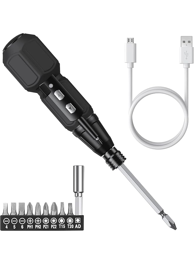erorex Electric Screwdriver Cordless Rechargeable Power Screwdrivers Set Portable Automatic Home Repair Tool Kit With Led Lights And Usb Cable - Image 1