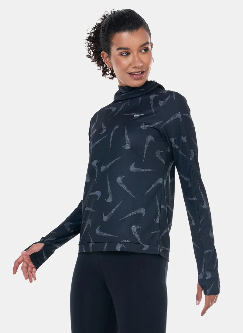 نايكي Women's Swoosh Printed Running Hoodie