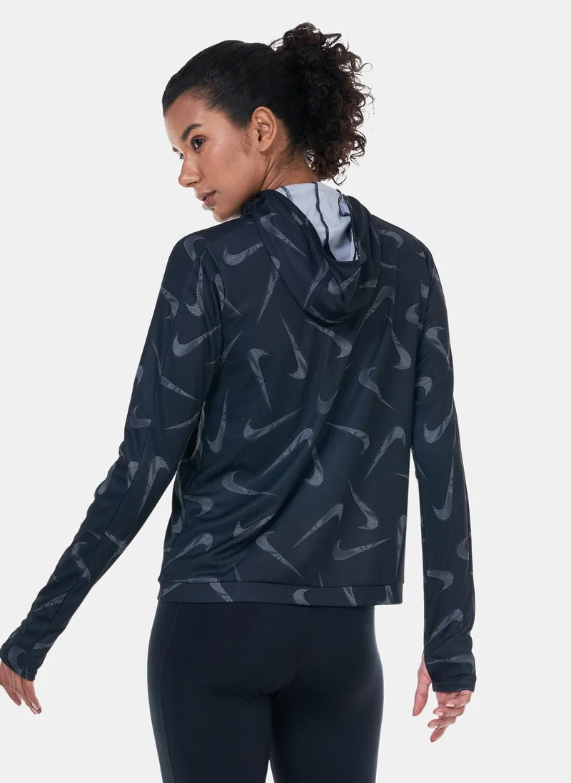 نايكي Women's Swoosh Printed Running Hoodie