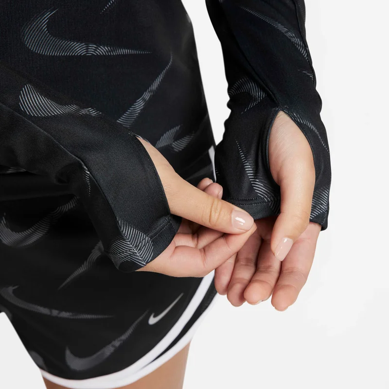 Nike Black Women's Swoosh Printed Running Hoodie for Women | Best Price UAE