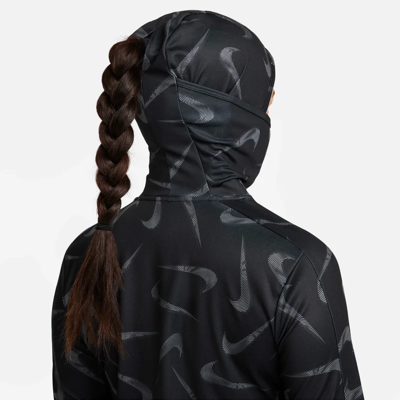 Nike Black Women's Swoosh Printed Running Hoodie for Women | Best Price UAE