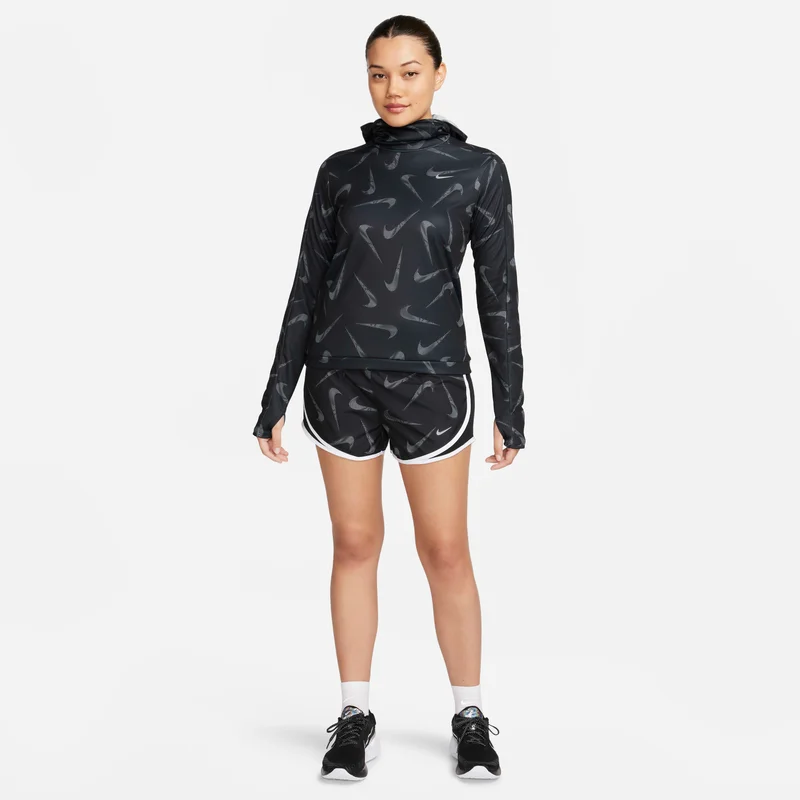 Nike Black Women's Swoosh Printed Running Hoodie for Women | Best Price UAE