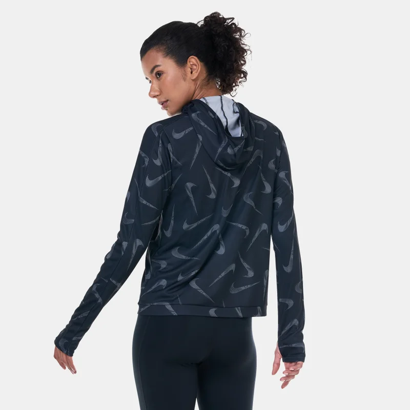 Nike Black Women's Swoosh Printed Running Hoodie for Women | Best Price UAE
