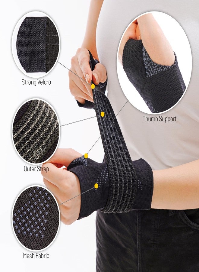 invera Adjustable Wrist Support Brace, Compression Sleeve, Unisex Wrist Protection Sleeve with Straps for Sprain, Carpal Tunnel, Arthritis, and Tendonitis (Large, 1, Unit) - Image 4