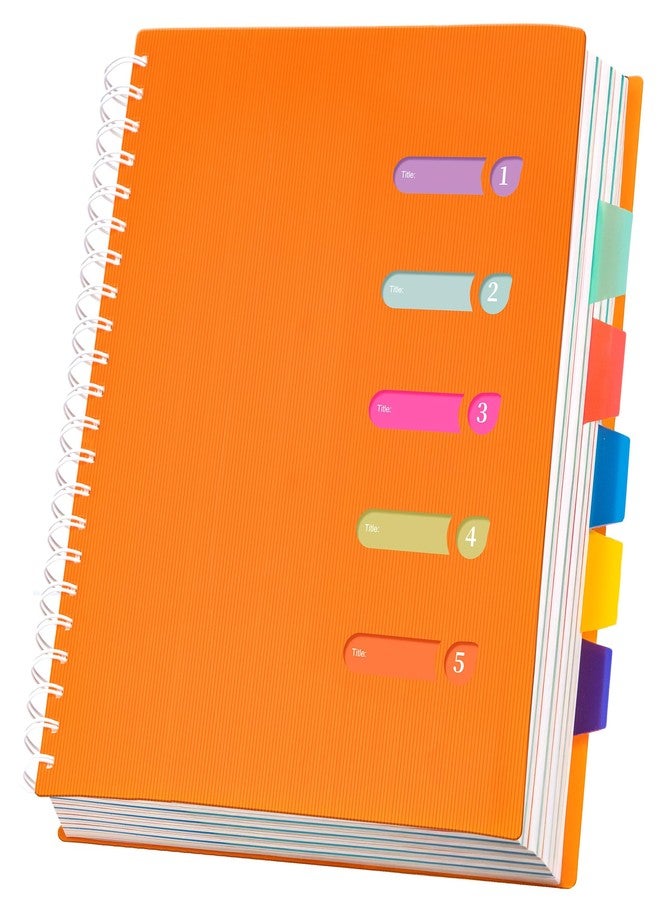 Yoment 5 Subject Notebook 8.5 x 11 Large Spiral Notebook with Dividers 240 Pages Office Notebooks for Work Multi Subject Notebook with 5 Colored Tabs Professional Organizer Notebooks for Note Taking School, - Image 1