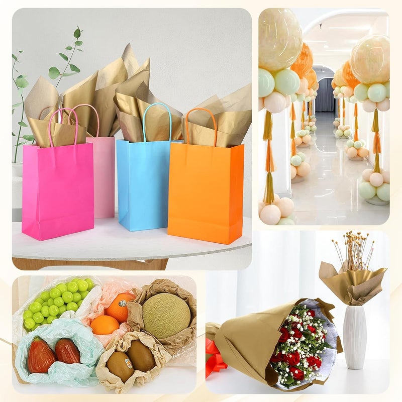 Naler Gold Tissue Paper, 60 Sheets Tissue Paper Bulk Gift Wrap for Christmas Crafting Wedding Party DIY Birthday Decorations,14x 20 - Image 5