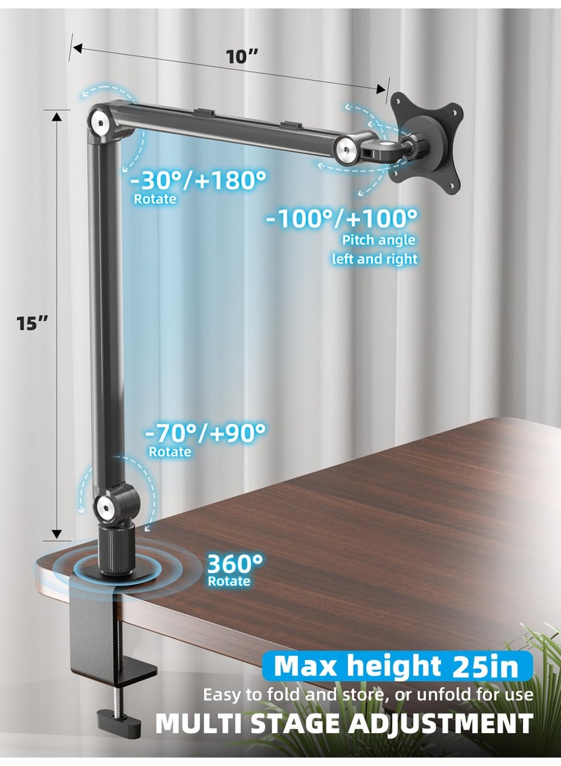 Portable Monitor Arm Magnetic Vesa Mount, 360° Swivel Compatible with 4.7-18.5 inch Monitor 75x75mm VESA - Image 4