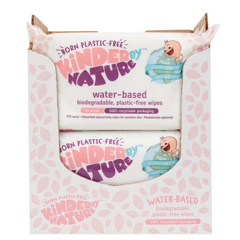 Jackson Reece Kinder by Nature Water-Based Baby Wipes - 56 Count (Case of 12 packs) - Image 1