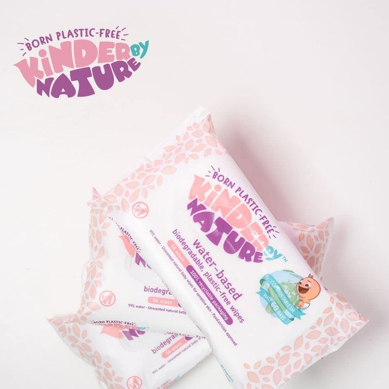 Jackson Reece Kinder by Nature Water-Based Baby Wipes - 56 Count (Case of 12 packs) - Image 3