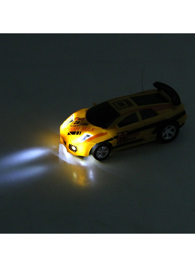 Loquat Electric Can Light Remote Control Car Mini Can Four-Way Wireless Remote Control Car Racing Car With Roadblock Toy Car Without Battery (Yellow) - Image 4