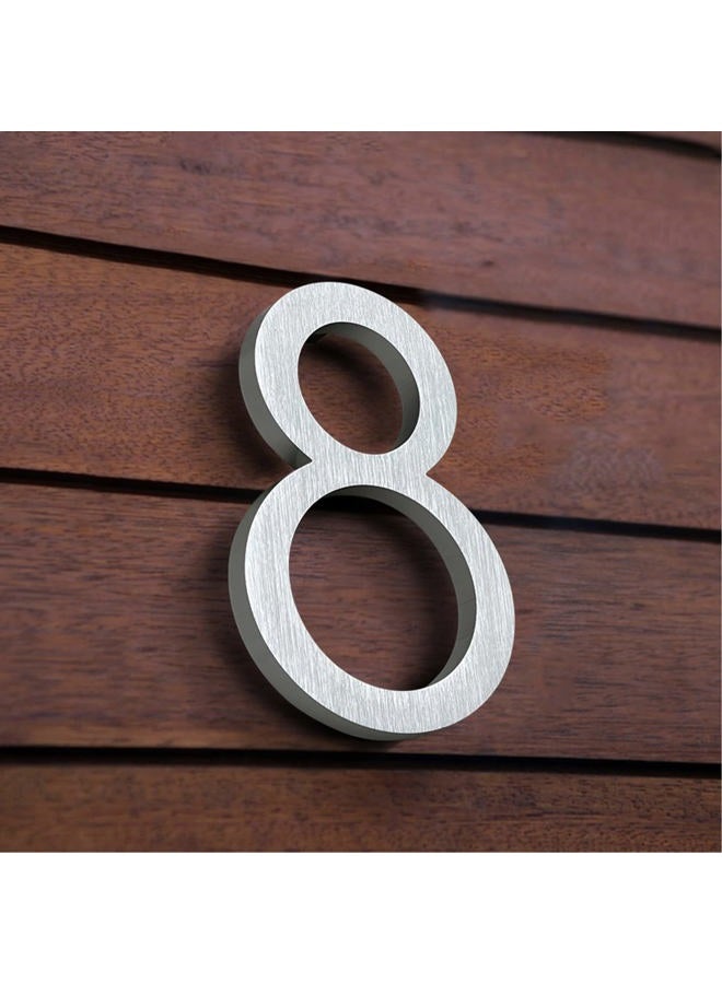 HASWARE Floating House Number 4 inch Stylish Door Numbers Alphabet Plaque Street Home Address Numerals (Small 7, Silver) - Image 4