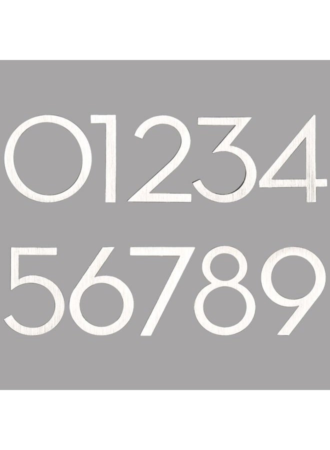 HASWARE Floating House Number 4 inch Stylish Door Numbers Alphabet Plaque Street Home Address Numerals (Small 7, Silver) - Image 5