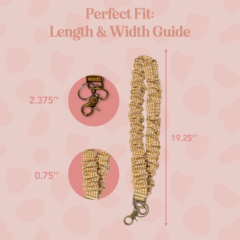 ANDI Neck Lanyard For Women - Scrunchie Cute Lanyard for Keys, Id Card Holder, Wallet - Aesthetic Long Lanyard (Mustard Gingham) - Image 4