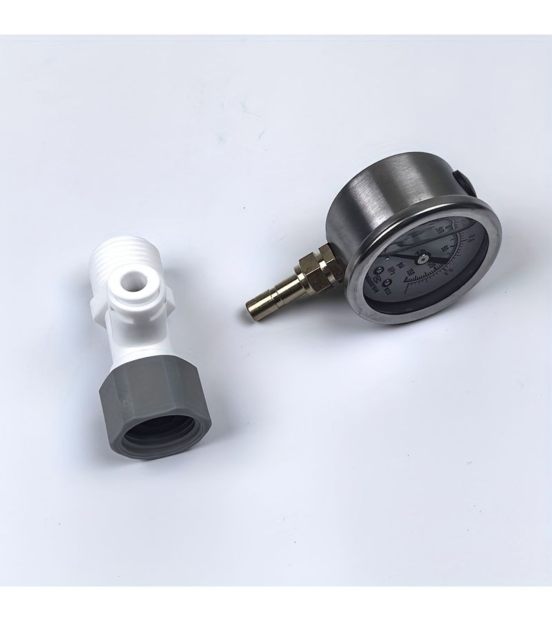 Water Pressure Test Gauge for Water Purifier with 4 Way Tee 2 Pressure Gauges - Image 2