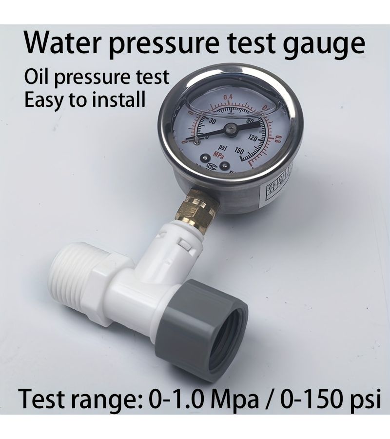 Water Pressure Test Gauge for Water Purifier with 4 Way Tee 2 Pressure Gauges - Image 4