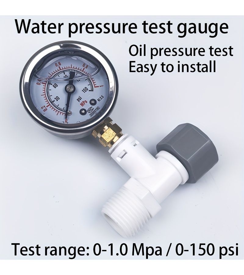 Water Pressure Test Gauge for Water Purifier with 4 Way Tee 2 Pressure Gauges - Image 5